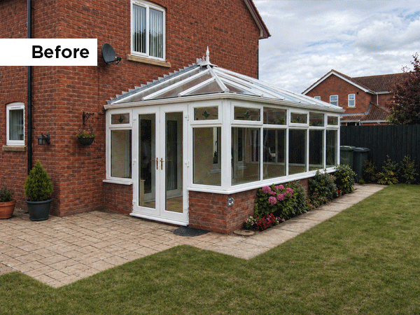 Conservatory before and after